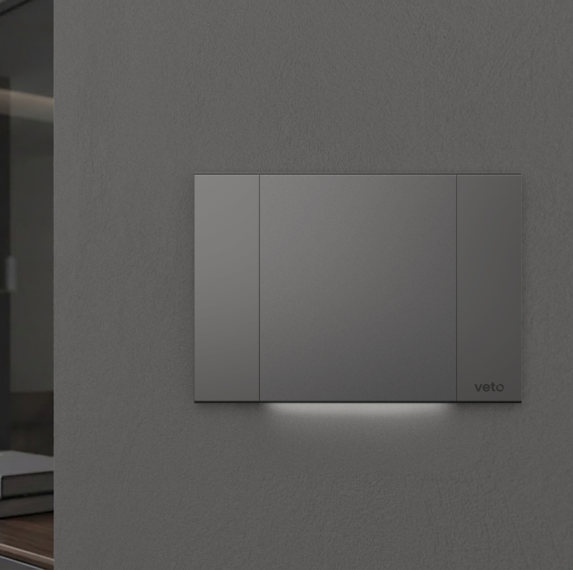 Minimal matte grey wall switch